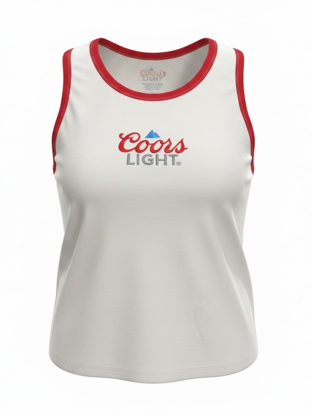 Women’s White Tank Top with Red Trim